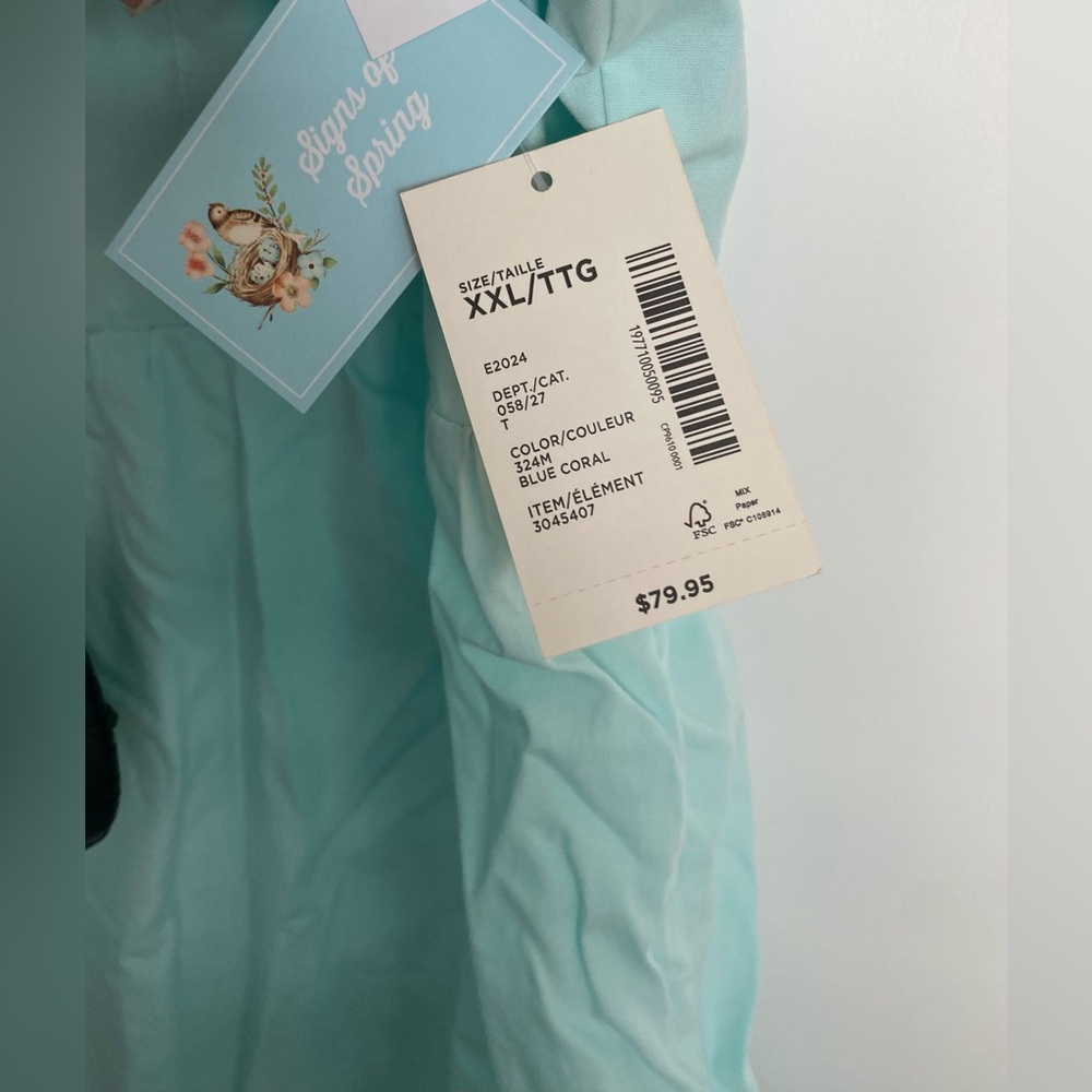 Women’s Mint Blue Square-Neck Dress with Eyelet Trim - Picture 7 of 10